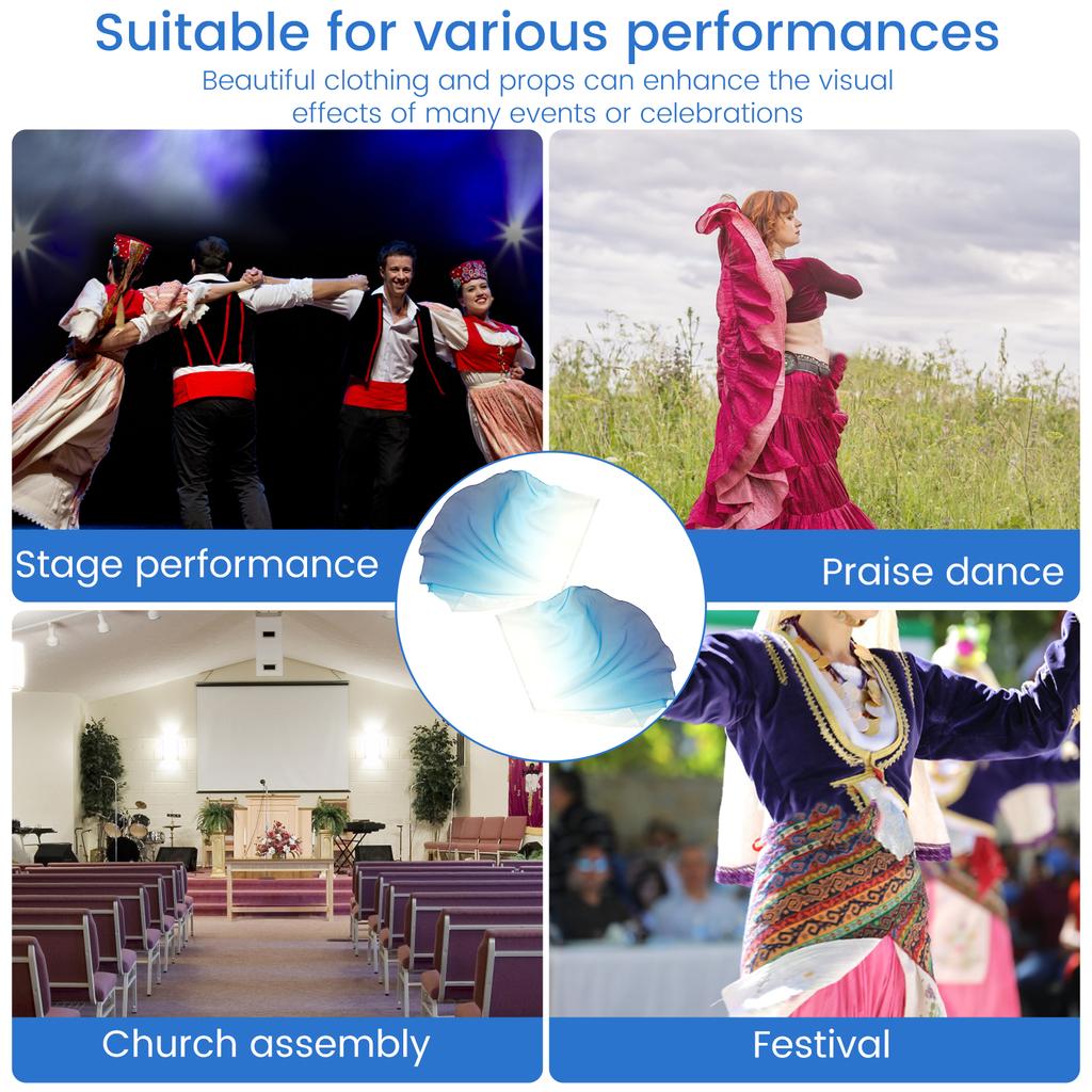 2Pcs Dance Worship Flags With Telescopic Poles Elegant Fan Props Eye-catching Dance Worship Flags Halloween Performance Props
