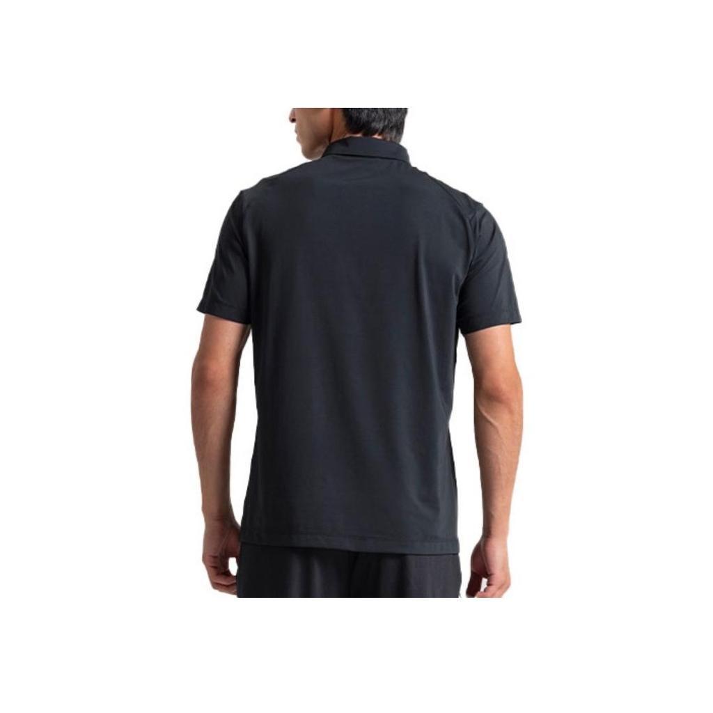 Mizuno Essential Series Solid Color 3D Logo Design Casual Cool Breathable Short Sleeve Polo Shirt Men Polo Shirts Black K2CA41E2-09