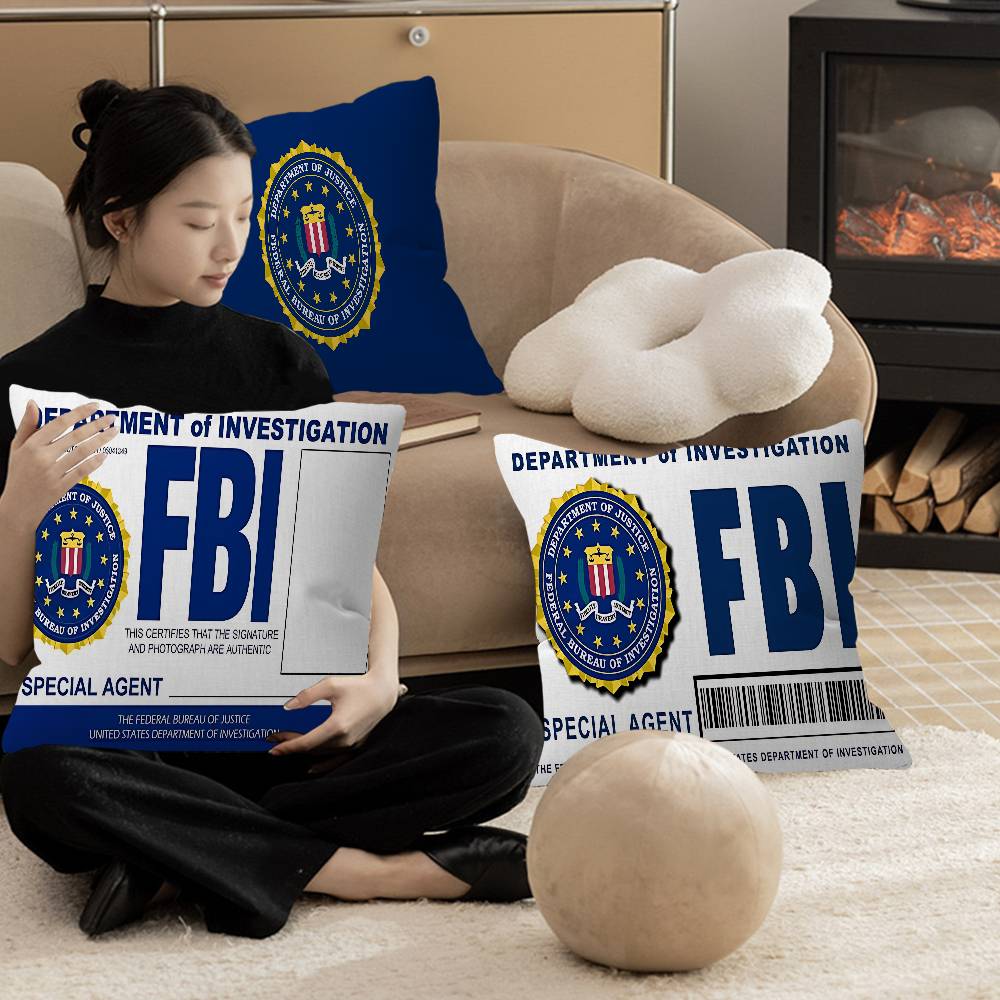Police FBI Cushion Cover Pillowcase Upholstery Sofa Throw Pillow Home Decor Pillowcas