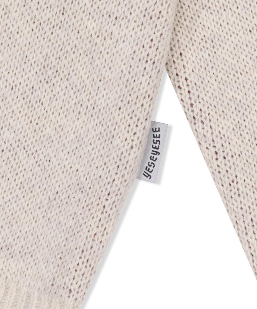YESEYESEE Eye Knit Pullover Sweater Oatmeal