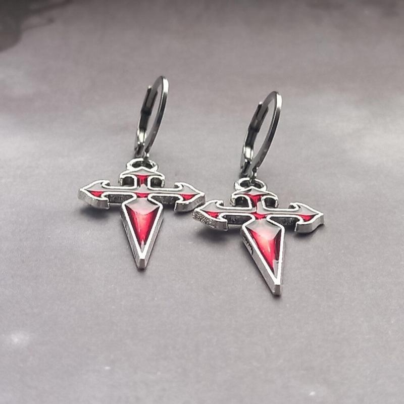 Gothic Punk Retro Cross Earrings