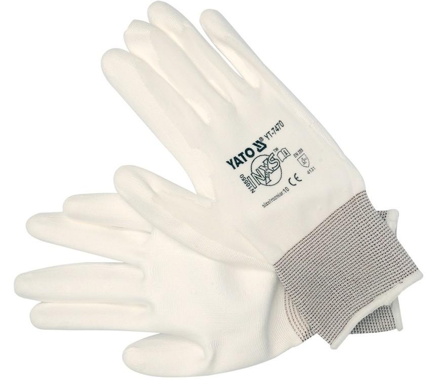 White work gloves, nylon, pu YT-7470 YATO
