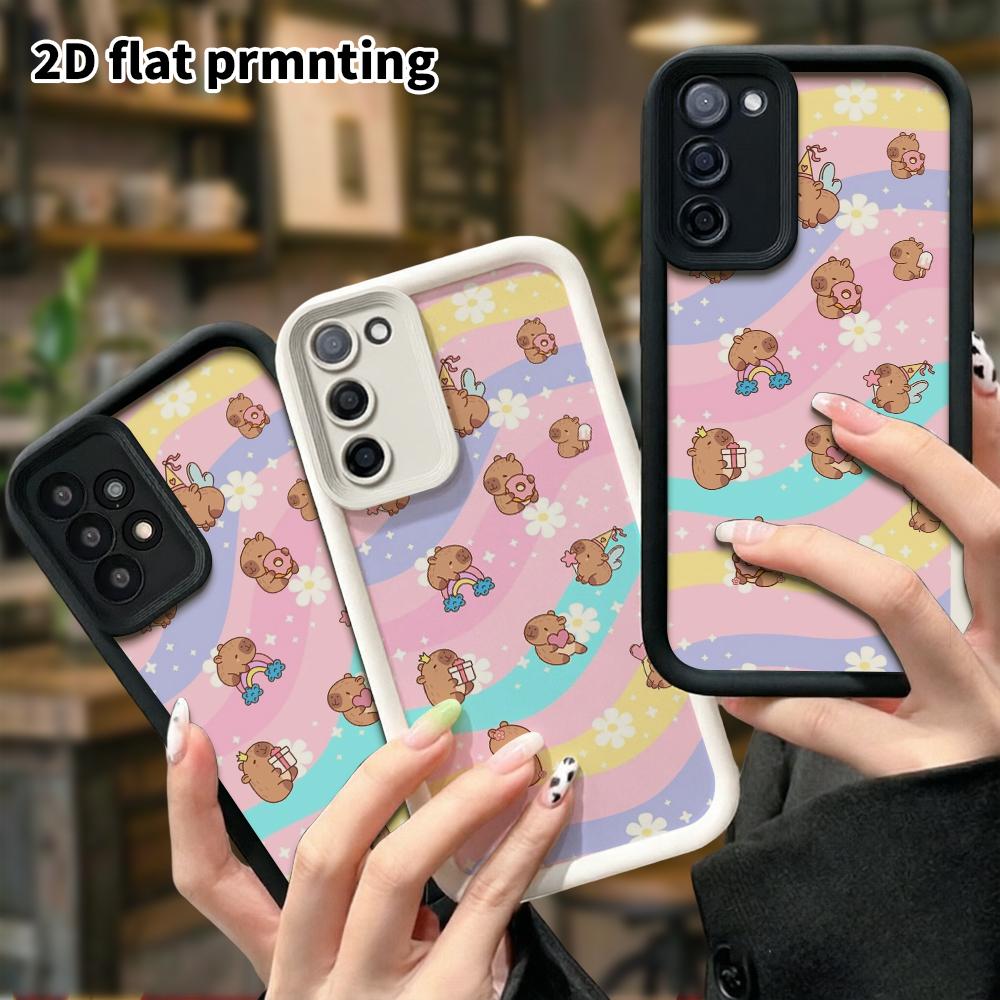 Phone Case: 2D Flat Samsung Galaxy A34 A35 M05 M06 S20 S22 S21 FE Plus 5G Layered Protective Case, Full-Print Capybara, Christmas and Halloween Gift