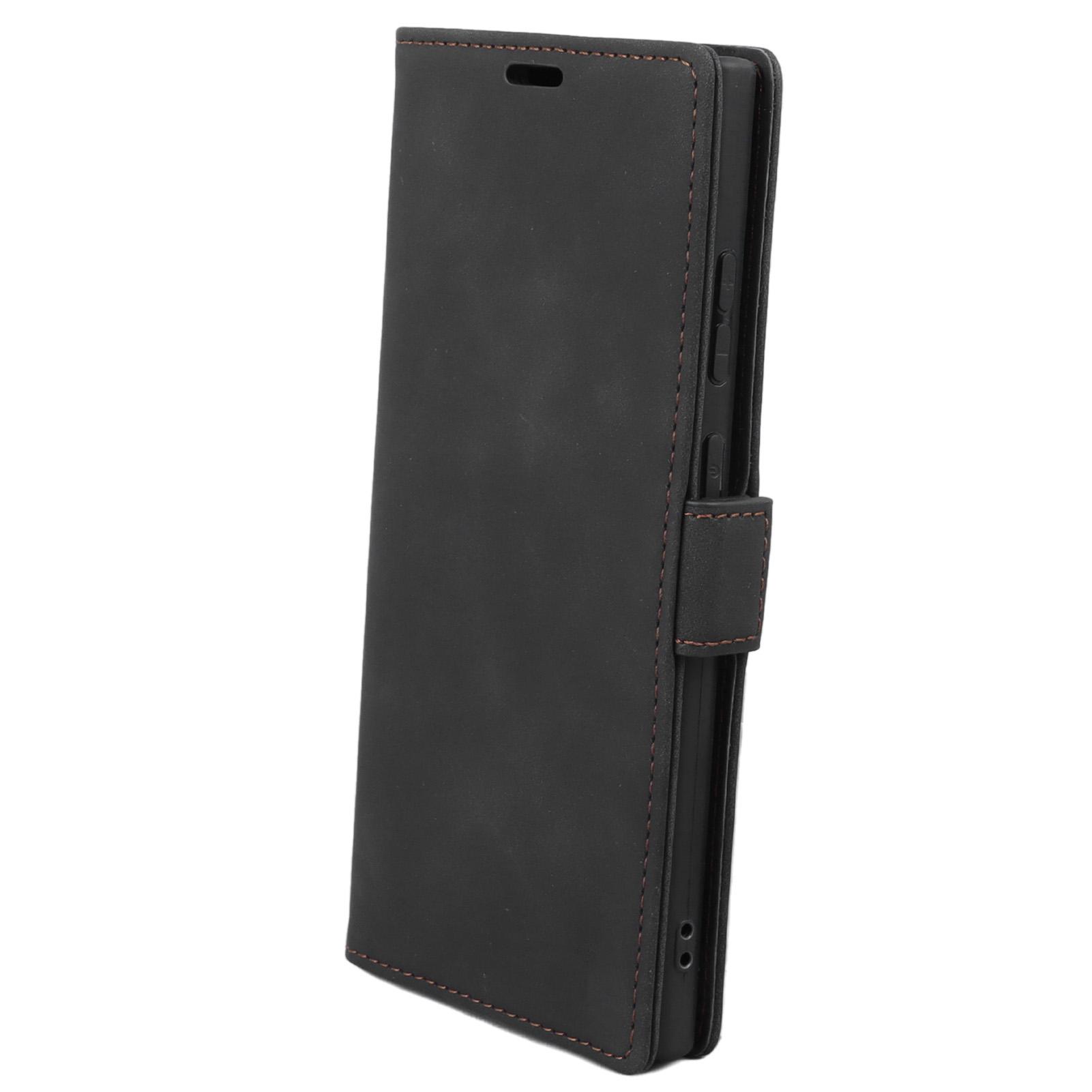 Flip PU Leather Phone Case Flip Phone Case with Card Holder Providing Comprehensive Protection Black for Samsung S23