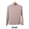 Korean Half-High Collar Slim Fit Modal T-Shirt - Long-Sleeve Solid Color Top