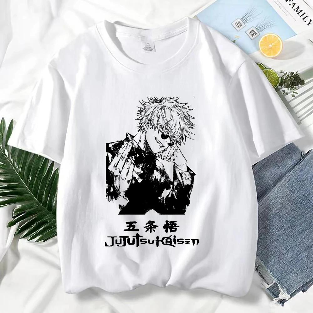 Gojo Satoru Print Graphic T Shirts Unisex Harajuku Fashion Casual Short Sleeve Tee Japanese Anime Jujutsu Kaisen Woman T-Shirt