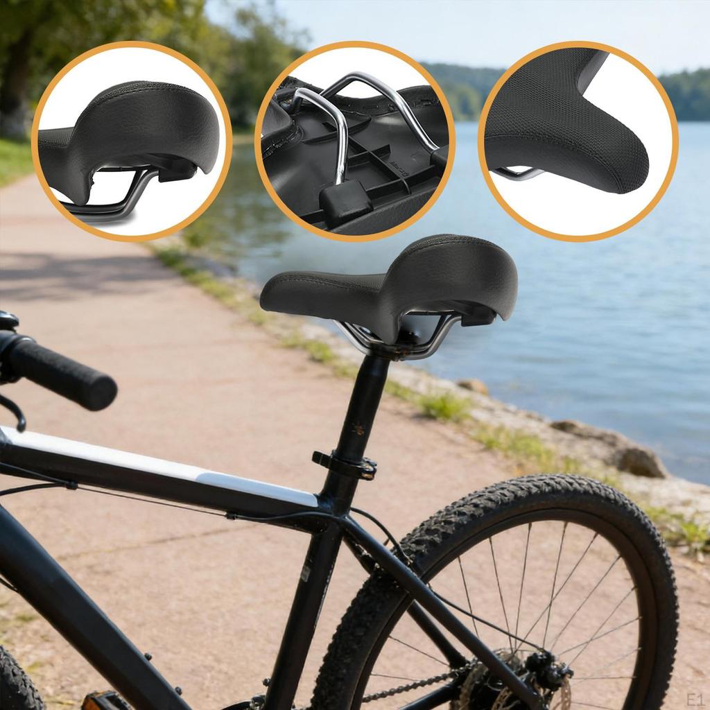 Bike Seat Shock Absorbing Replacement Saddle for Work Camping Leisure