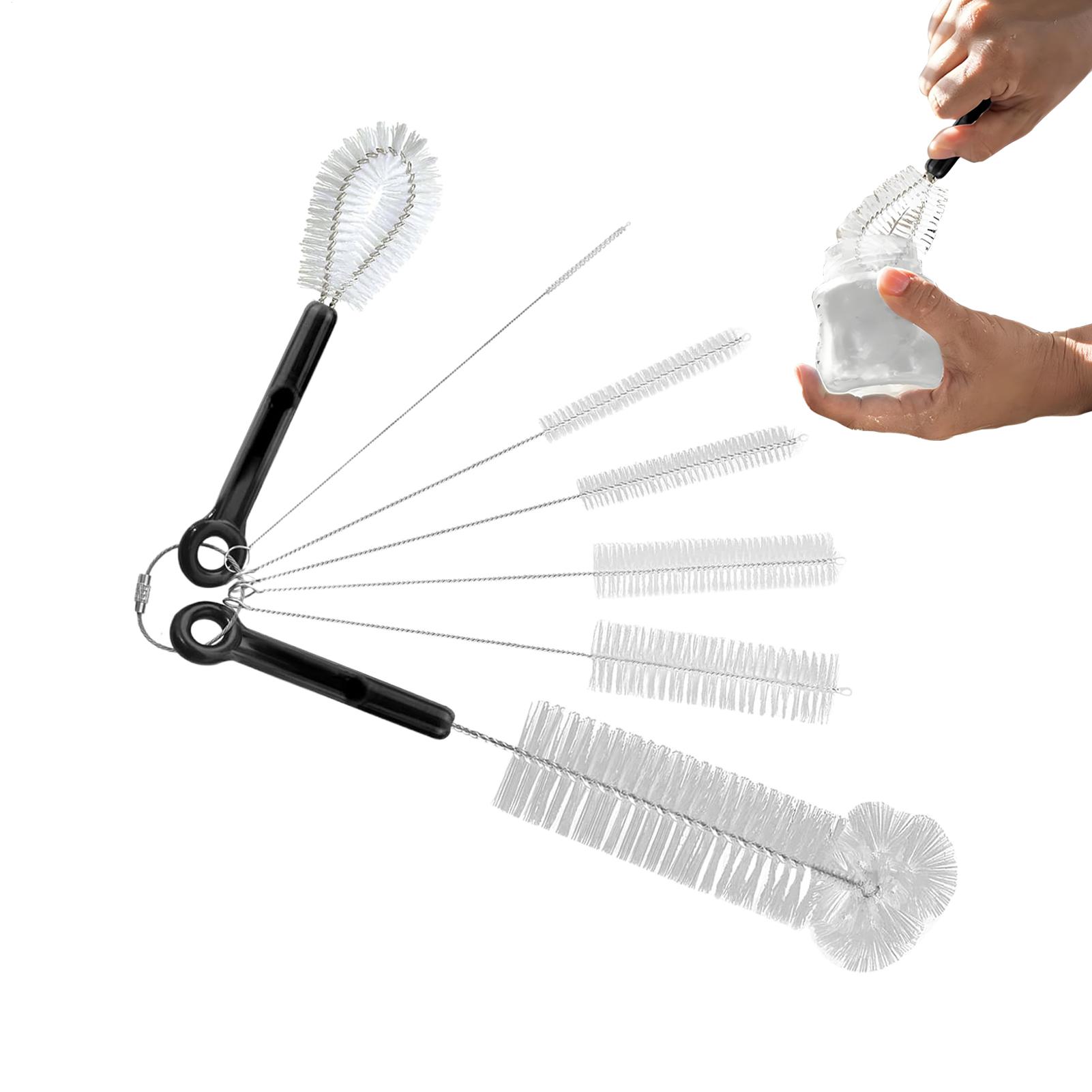 Baby Bottle Brushes for Cleaning 7 Pieces Water Bottle Brush Set Bendable Scrubber Multifunctional for Straw Kitchen Sink Narrow CN