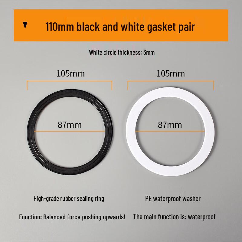 LISM 110mm White Silicone Waterproof Sink Washer (6-Pack)