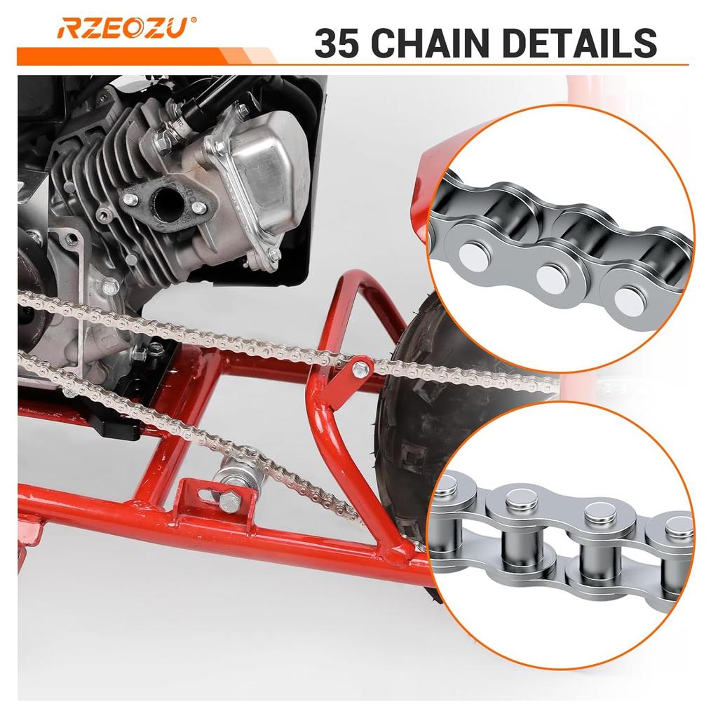 Silver Mini Bike 35 Chain With Chain Breaker Compatible With Coleman CT100U CC100X Baja Doodlebug DB30 Motovox MBX10 MBX11 Monster Moto 80Cc 105Cc