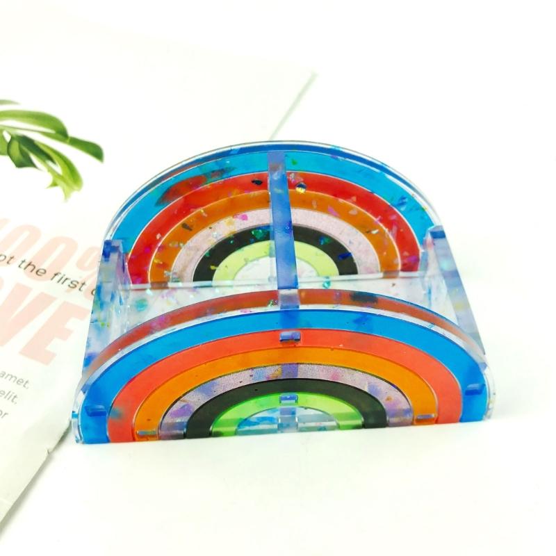 Multipurpose Rainbow Pen Holder Silicone Mould Versatile Castes Set for Home and Office Decoration and Jewelry Storage