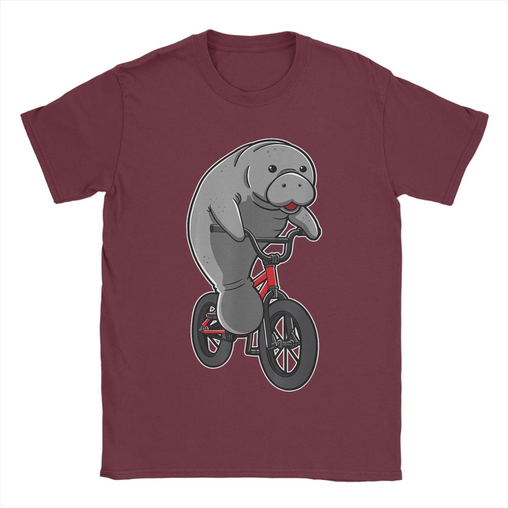 Awesome Unisexatees Sea Cows Dugong Biker Cyclist Floaty TShirts Unisex O Neck T Shirt Short Sleeve Tee Shirt Plus Size Clothing