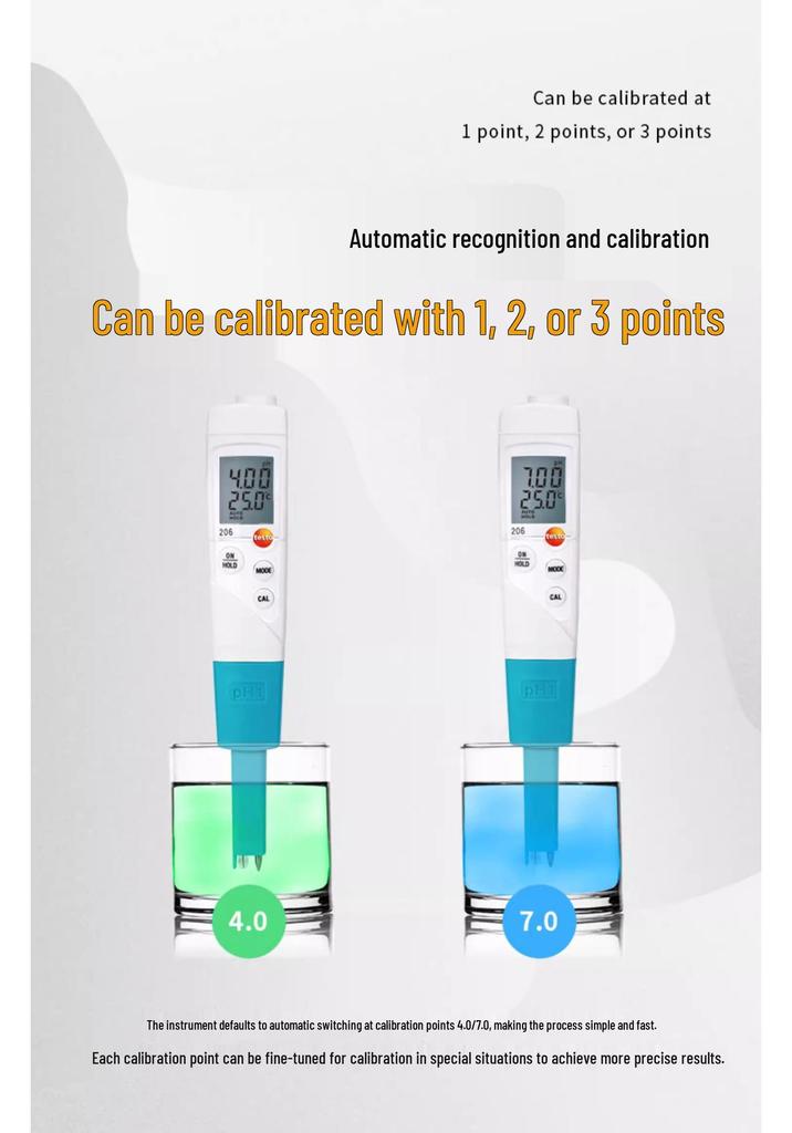 Testo 206 pH Meter: High-Precision Tester for Liquid & Semi-Solid Substances (PH1/PH2/PH3)
