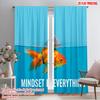 2pcs 2D Flat Printing Drapes Goldfish Shark Fin Mindset 100% Polyester Without Electricity Party Decorations for Entryway Room