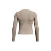 Under Armour Solid Color Crew Neck Long Sleeve Regular T-Shirt Women Tops Khaki 1383649-200