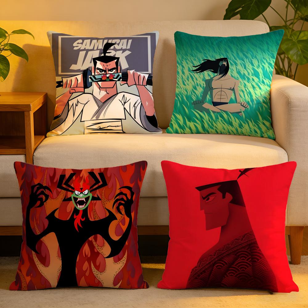 Cushion Cover Linen SkinFriendly Soft Decorative Case for Sofa Home Decor Movie SSamurai Jack Pillow cover
