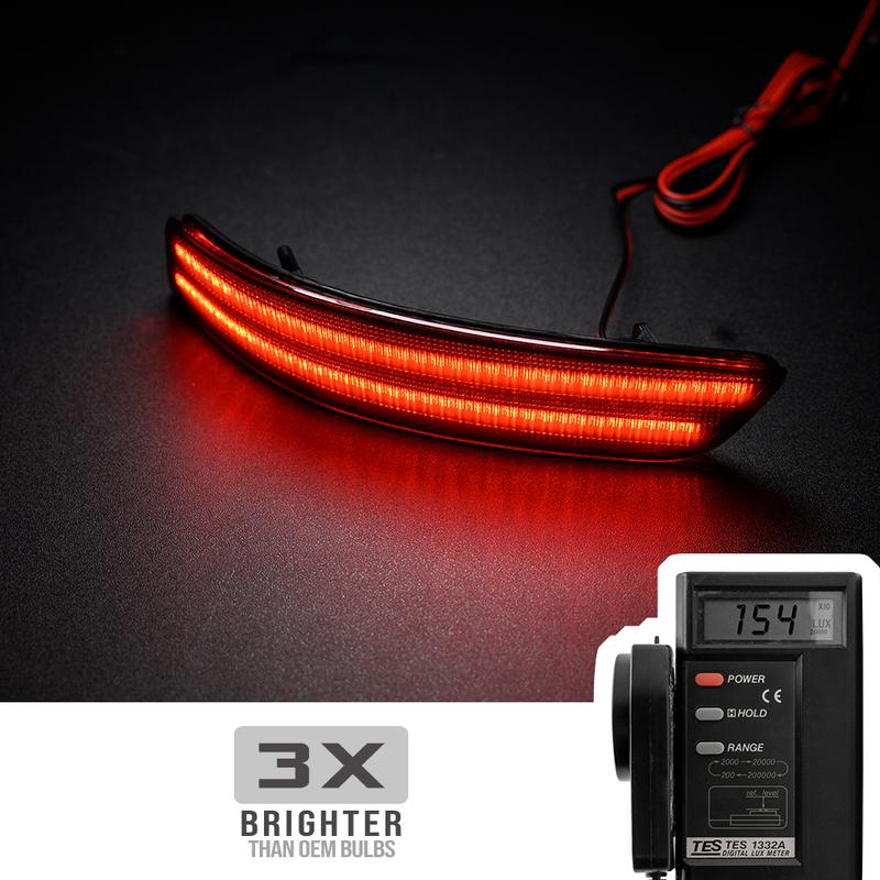 2x Smoked Rear Led Bumper Reflector Tail Brake Stop Light For Lexus ES300h ES350 GS200t GS300 GS350 GS450h GS F