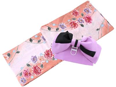 Pozostaw wzór do wyboru, aby wybrać swój ulubiony, różnorodny, łatwy do wykonania zestaw różowy [SAKIKU-EN], kolor, jakość, splot, gotowy yukata, obi,