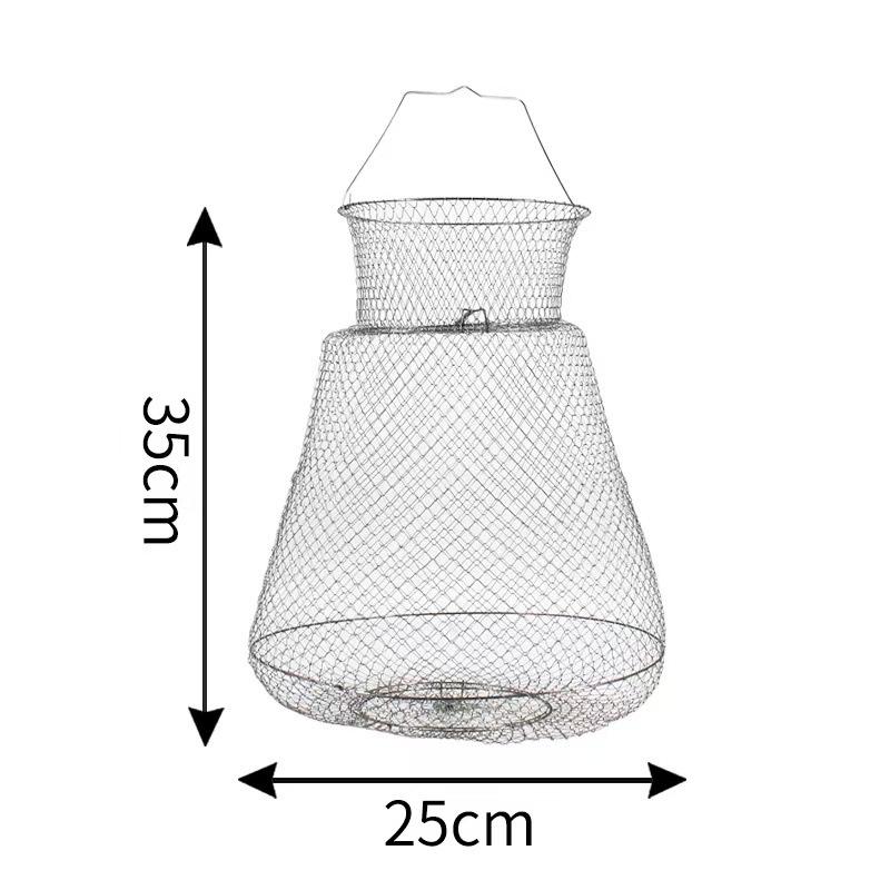 Collapsible Steel Wire Fish Trap & Basket Net for Fishing and Crabbing