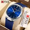 Fashion Mens Womens Watch Outdoor Sports Business Stainless Steel Man Watch Luminous Blue Dial Calendar Quartz Watches for Men+Box