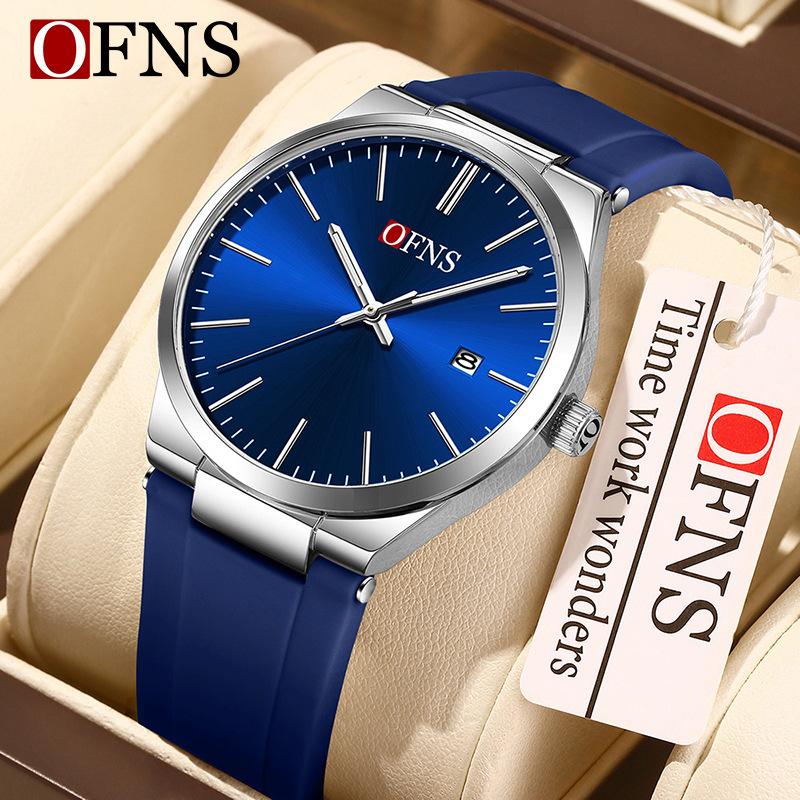Fashion Mens Womens Watch Outdoor Sports Business Stainless Steel Man Watch Luminous Blue Dial Calendar Quartz Watches for Men+Box