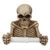 Creative Skull Toilet Paper Holder Wall Mount Paper Rack Simple Installation Halloween Skull Tissue Dispenser Bathroom Decoration