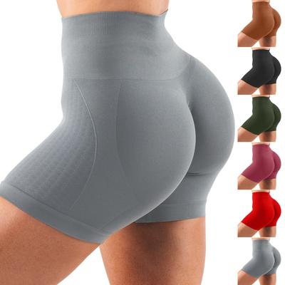 Pantalon de Yoga Femme Couleur Unie Moulant Corps Remonte Fesses Pantalon Trois Points Short de Fitness