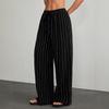 Women's Striped Wide Leg Pants Women's Pinstripe Drawstring Elastic Waist Pants Women's Casual Pants