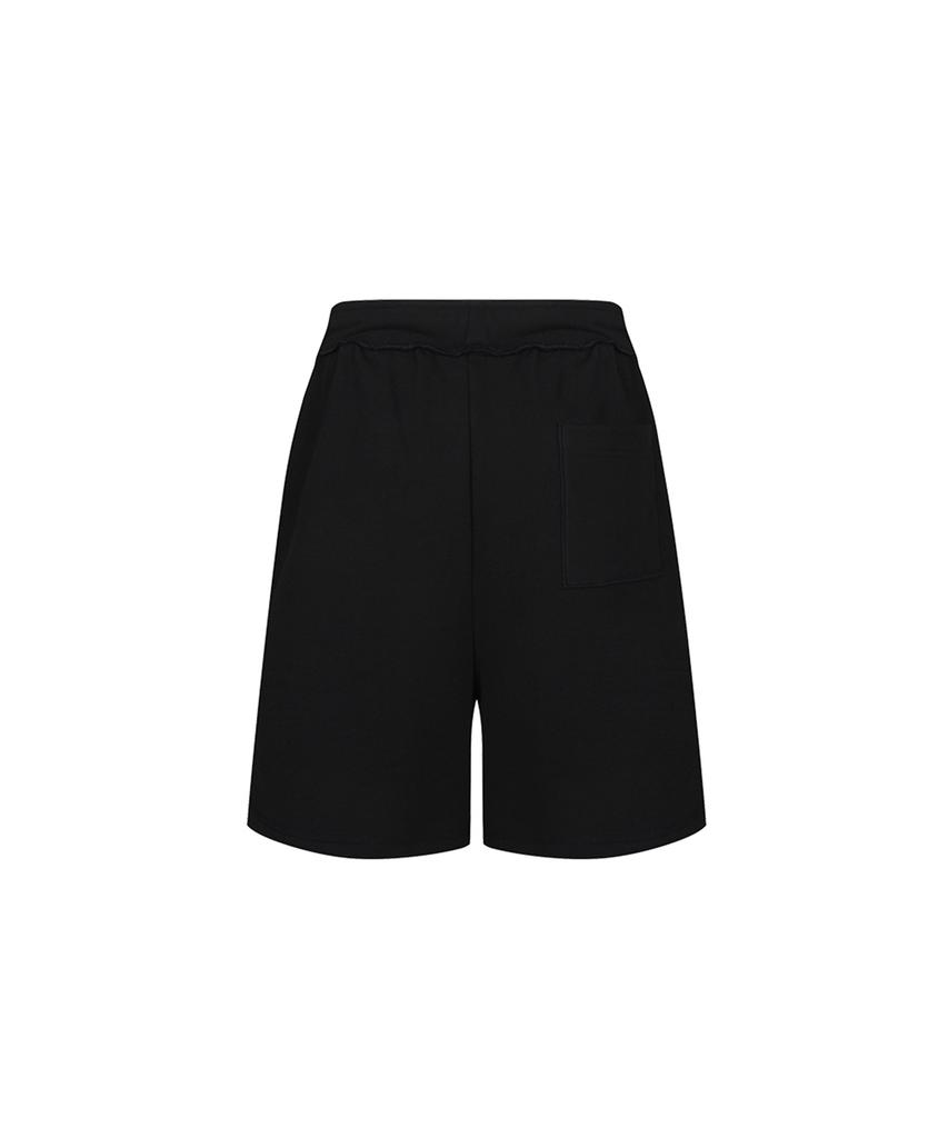 MORE THAN BLACK Cut Off Sweat Shorts