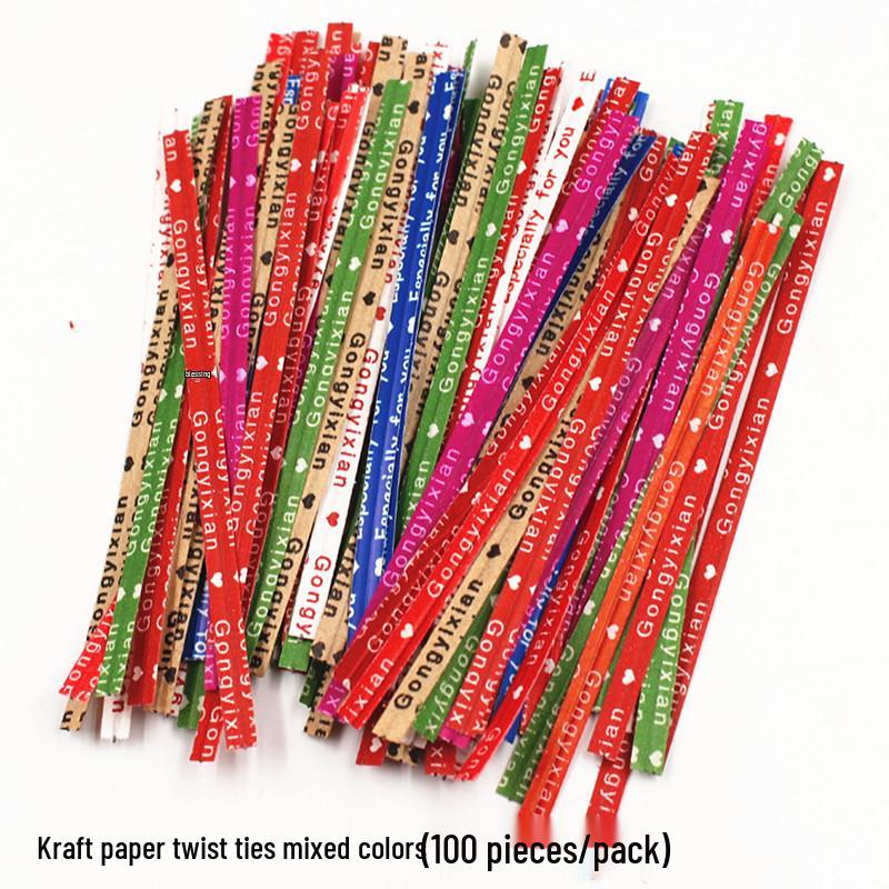 Lollipop and Baking Kraft Paper Sticks with Colored Twist Ties for Food Packaging