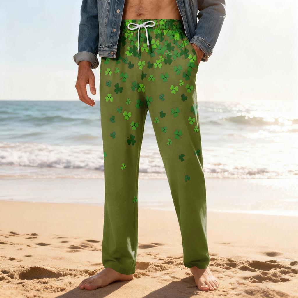 Men's Home Soft Pajama Pants Drawstring With Pockets Casual Sports Pants