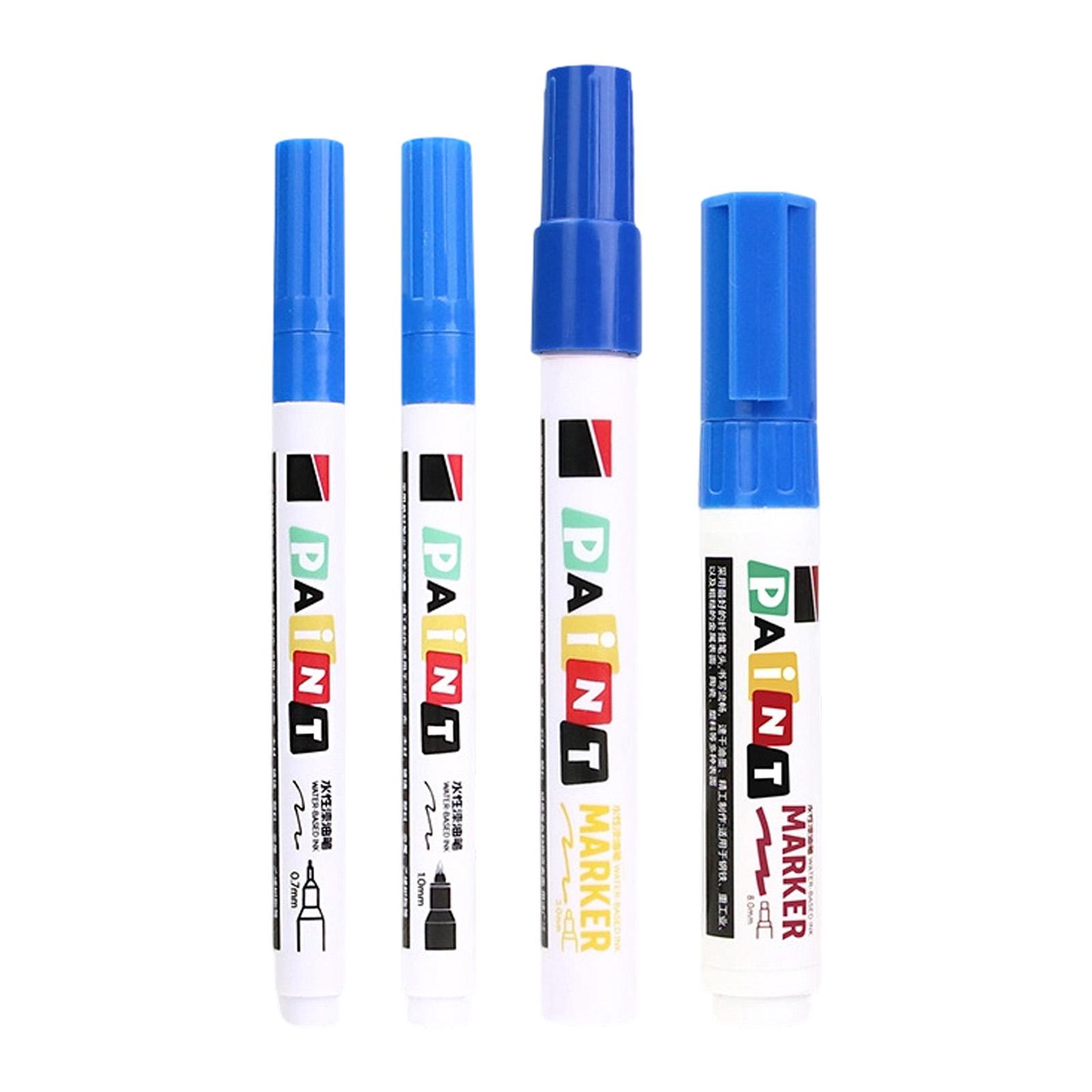 4ks Weather Resistant Stone Paint Marker Pen Pro náhrobky, náhrobky, nápisy, kreslení na kámen, kov, dřevo a plast modrá