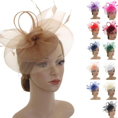 Ženy Dívky Mesh Fascinators Hat Cocktail Party Čelenka Čelenka Svatební klobouk