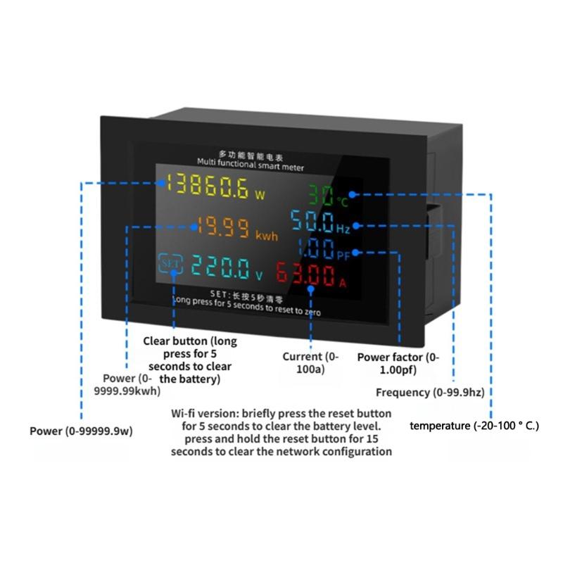 High Accuracy Digital Power Monitors with Clear LED Display Voltage Current Power Electric Energy Monitors