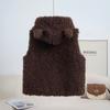 Retro Coffee Imitation Lamb Wool Hooded Granular Plush Vest Jacket Women's Autumn and Winter New Fashion Warm Top
