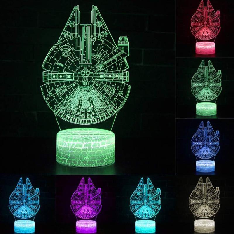 Millennium Death Falcon 3d Led Night Lamp Bedroom Decoration Lamp