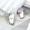 Nette Rauchen Boo Geist Emaille Pin Brosche Cartoon Frauen Männer Denim Jacken Revers Pins Rucksack Abzeichen Kinder Mode Schmuck