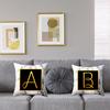 Marbled Golden Letters Pillowcase Sofa Pillow Cushion Cover  45 * 45cm