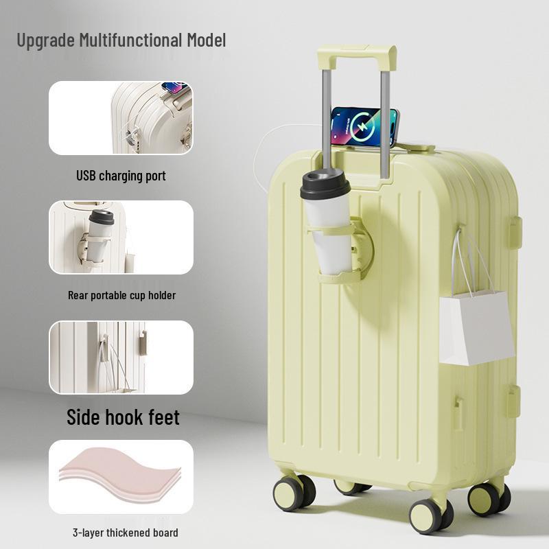 Valise trolley de haute valeur: Valise de voyage grande capacité avec fermeture éclair double couche pour hommes et femmes étudiants