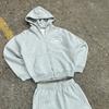 Corteiz Alcatraz Streetwear Hooded Zip-Up Sweatshirt Loose Jogger Set Women