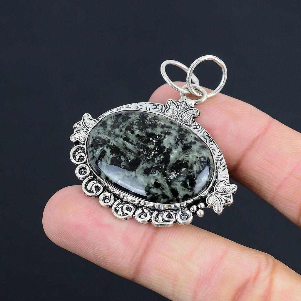 Sisters Day Deal Oval Star Galaxy Jasper Stone 925 Silver Mother Pendant Jewelry