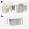 Outdoor Dining Set with Cushions 5 Pcs White and Cream PP