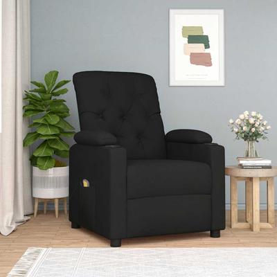 Vidaxl Massage Armchair, Black, Fabric Upholstered