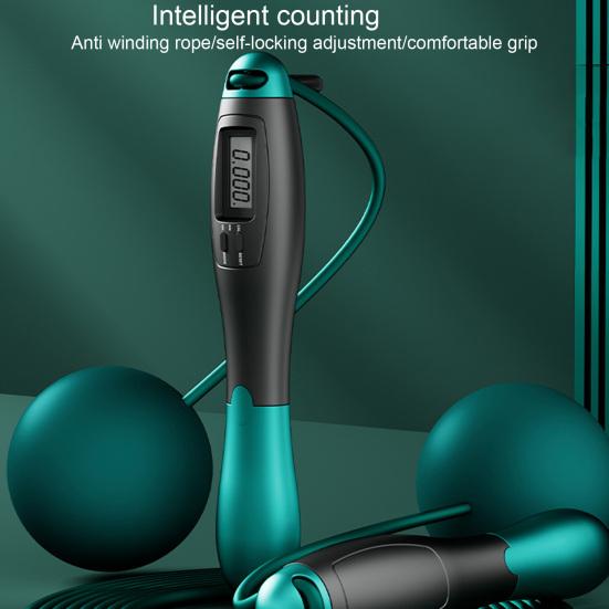 1 Pair Big Ball Jump Rope LCD Screen Four Modes Non-Slip Handle Exercise