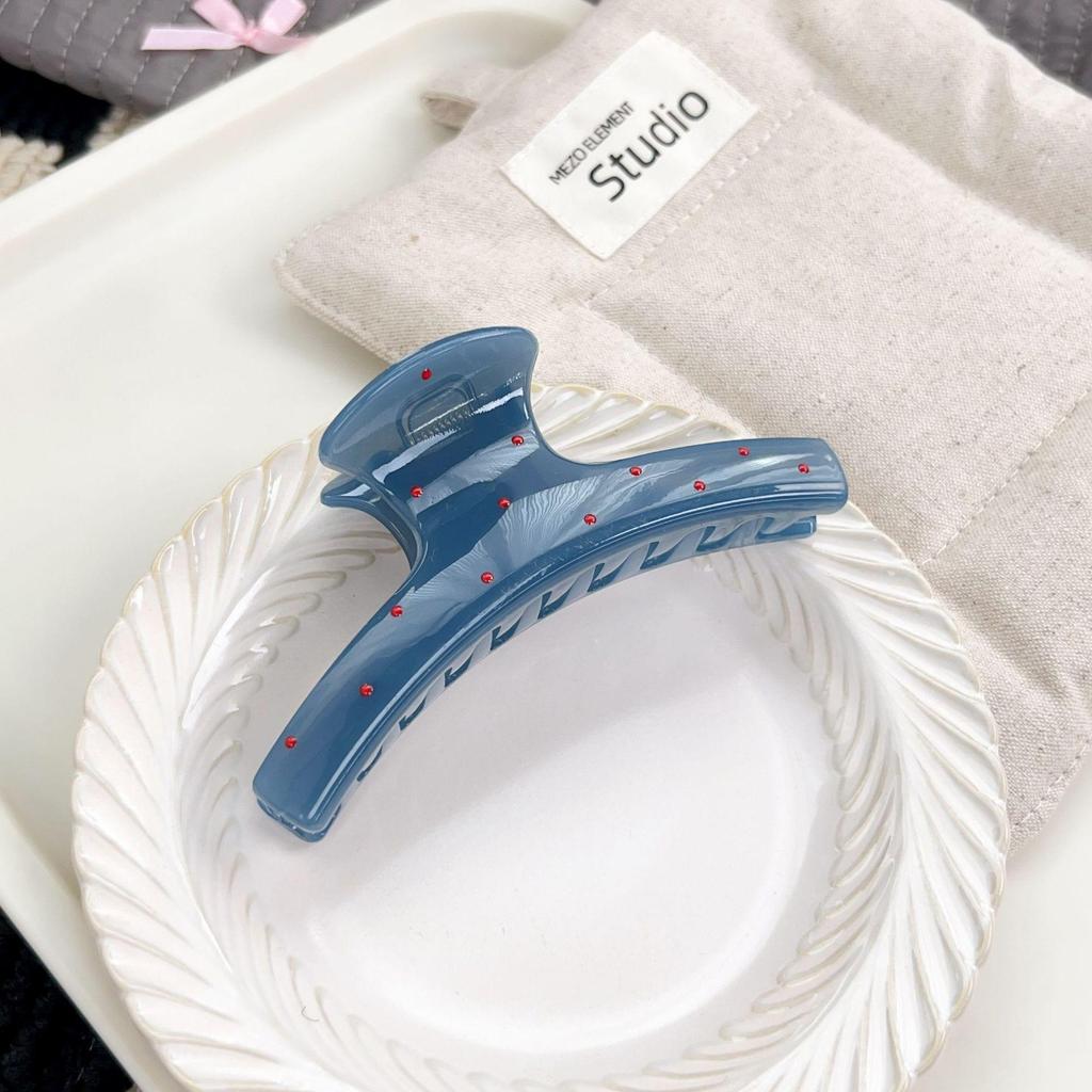 Korean Polka Dot Bow Hair Claw Clip for Thick Hair