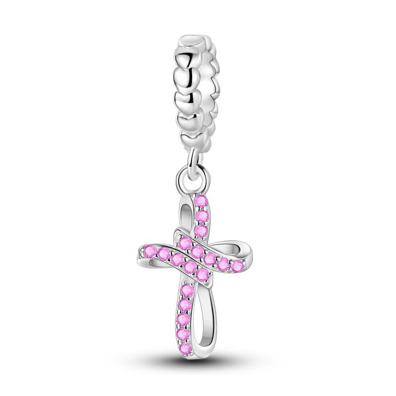 Classic Copper Holy Angel Cross Charms Beads Pendants For Women Fit Qikaola Original Bracelets Diy Jewelry Gift