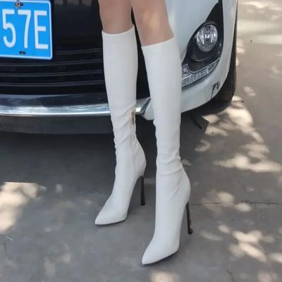 Elegant Heeled High Heels Women's Long Boots New In Chic Footwear Sale 2024 Trend Y2k Comfortable Boot Ladies Knee Shaft Shoes