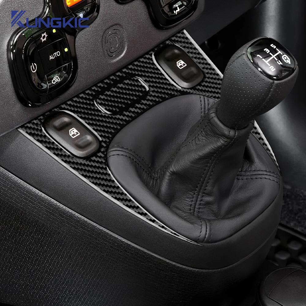 Echter Weicher Kohlefaseraufkleber Für Fiat Panda 169 319 2013-2020 2025 2025 2025 2025 2025 LHD RHD Auto Schalthebel Innenraumverkleidung