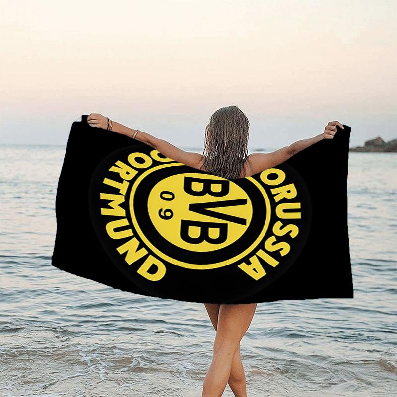 1pc B-BVB Beach Towel, Beach and Seaside Swimming Pool Equipment, Fashion Pattern, Rectangular, Travel Essentials
