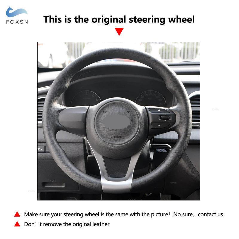 Perforated Microfiber Leather Hand-Stitched Car Styling Interior Steering Wheel Cover Trim For Kia K5 Optima 2014 2015